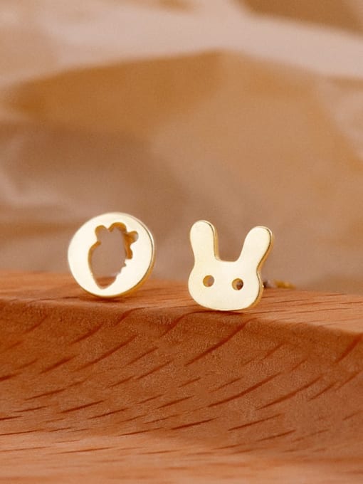 ES2407 [Gold] 925 Sterling Silver Rabbit Cute Stud Earring
